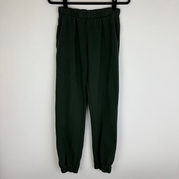 John Galt Womens Elastic Waistband Lounge Rosa Forest Green Jogger Sweatpants - Picture 1 of 10